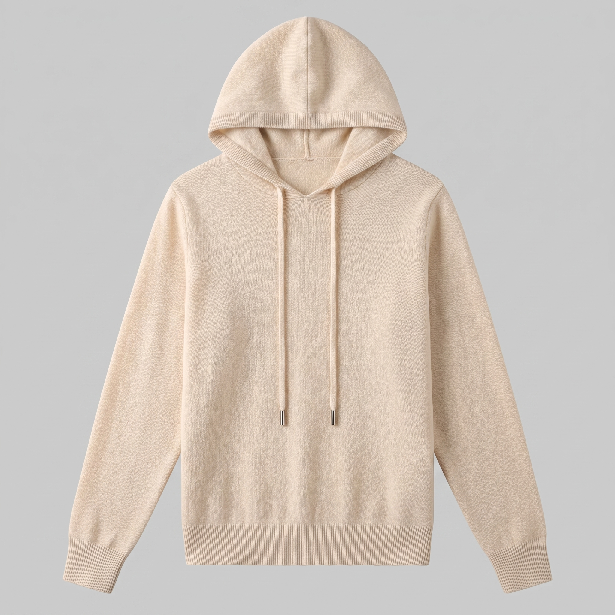 Herren Strick-Hoodie aus Wolle mit Kordelzug