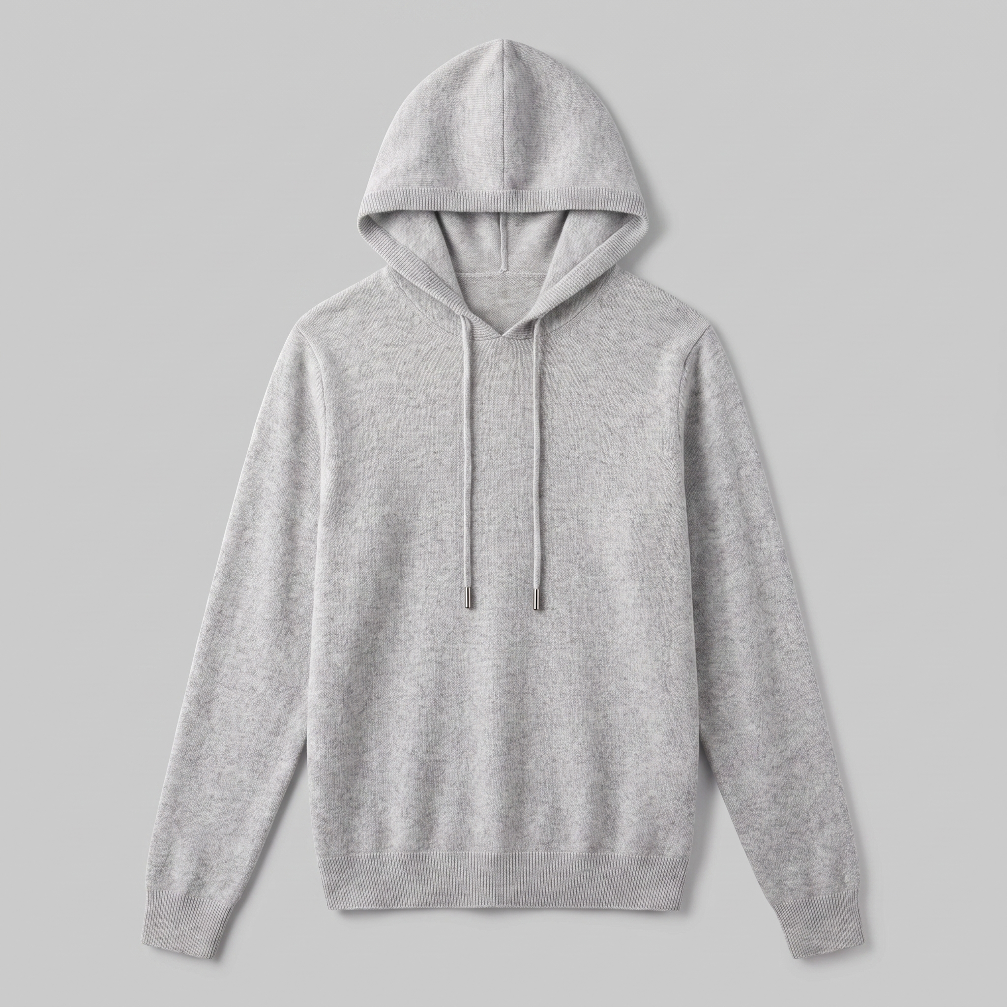 Herren Strick-Hoodie aus Wolle mit Kordelzug