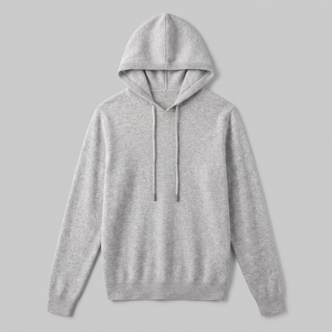 Herren Strick-Hoodie aus Wolle mit Kordelzug