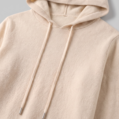 Herren Strick-Hoodie aus Wolle mit Kordelzug