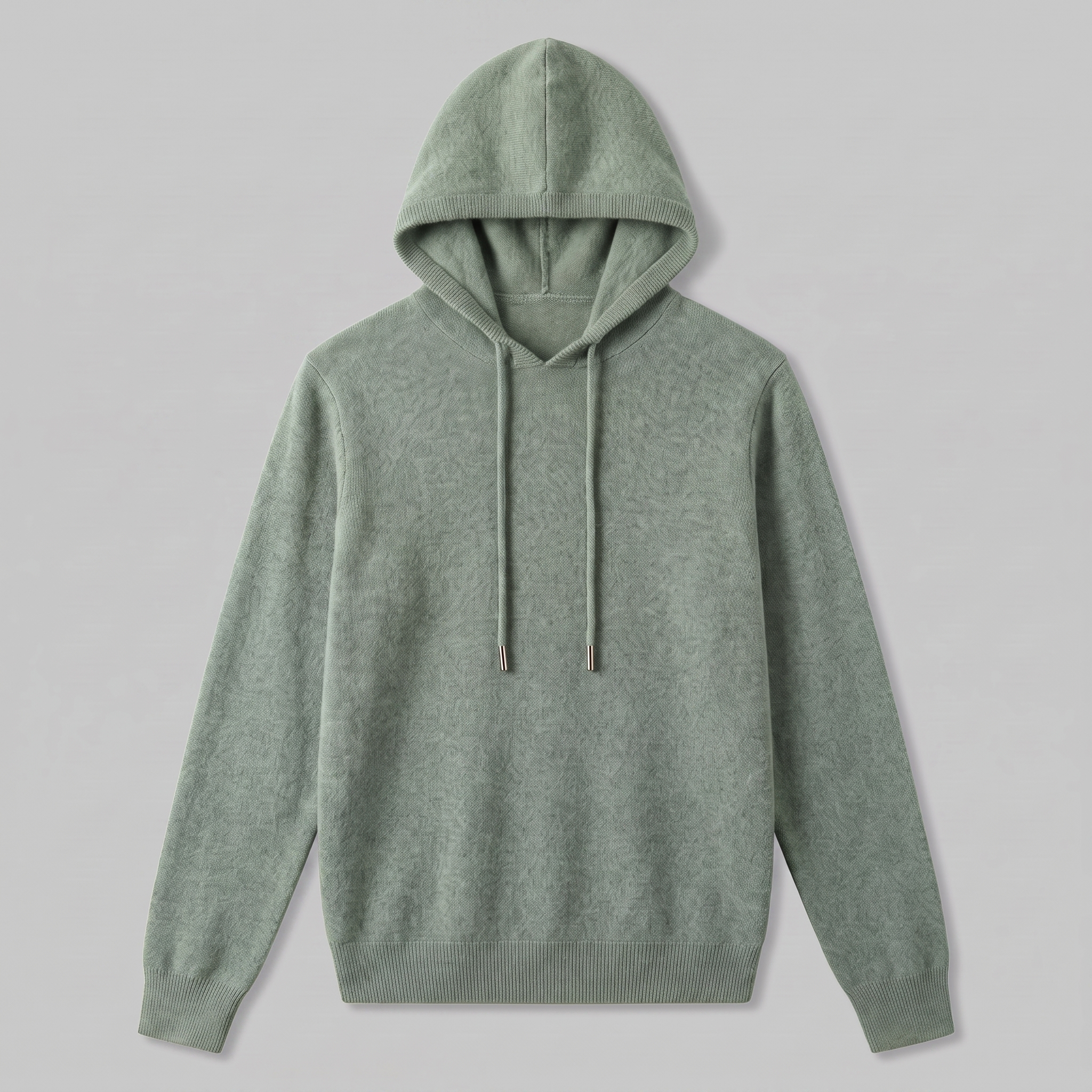 Herren Strick-Hoodie aus Wolle mit Kordelzug