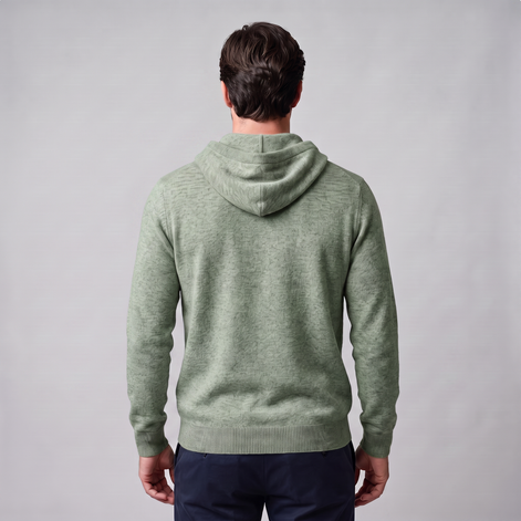 Herren Strick-Hoodie aus Wolle mit Kordelzug