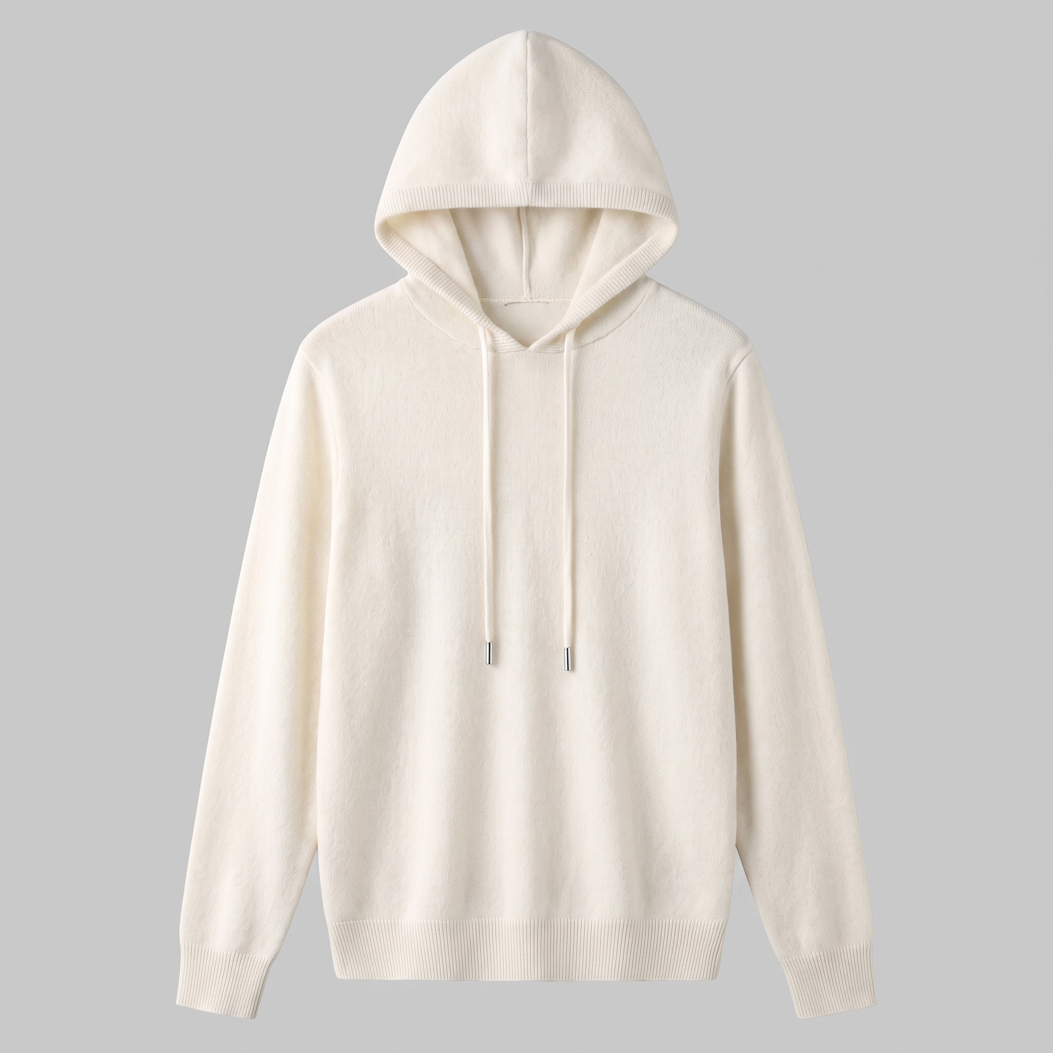 Herren Strick-Hoodie aus Wolle mit Kordelzug