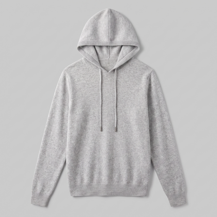 Herren Strick-Hoodie aus Wolle mit Kordelzug
