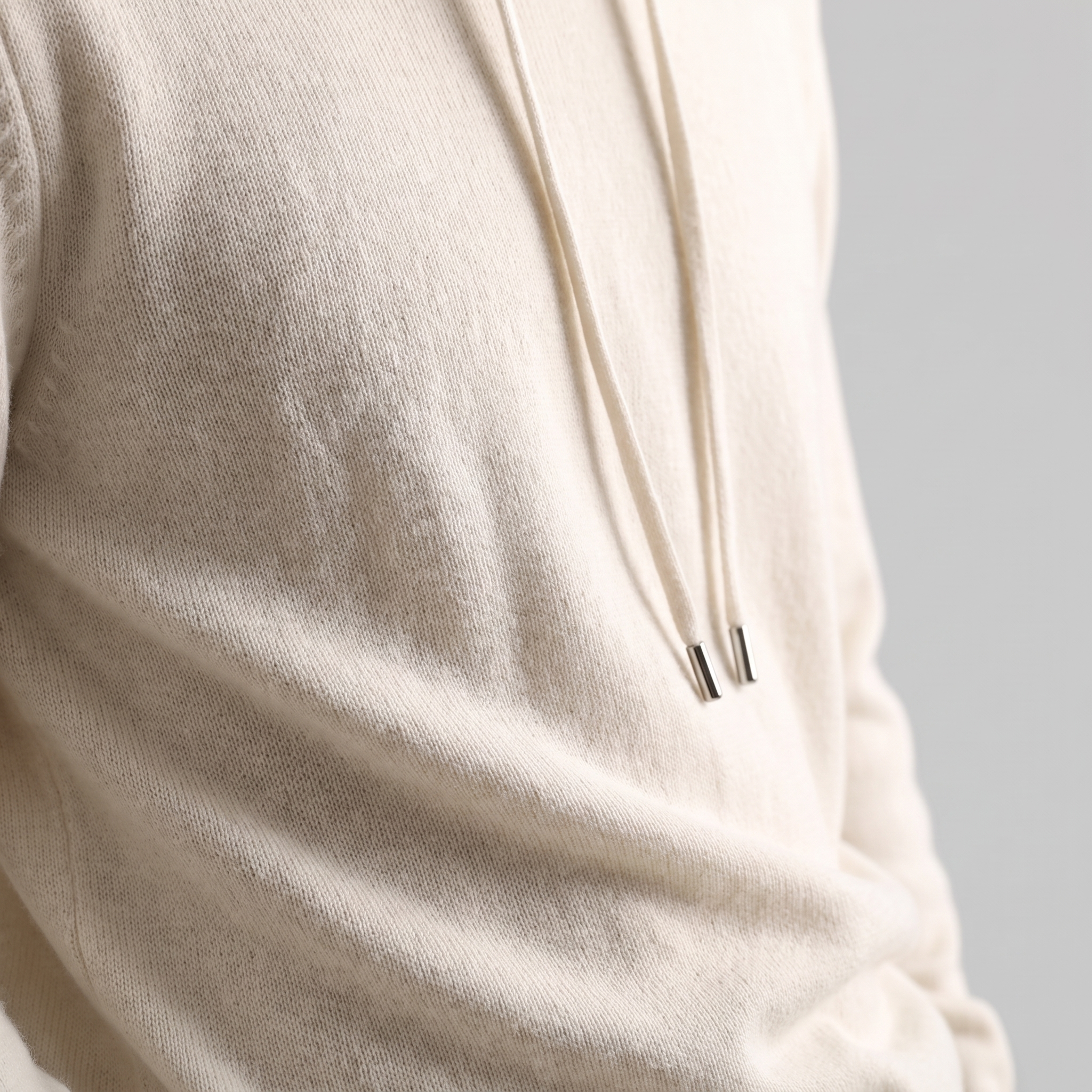 Herren Strick-Hoodie aus Wolle mit Kordelzug
