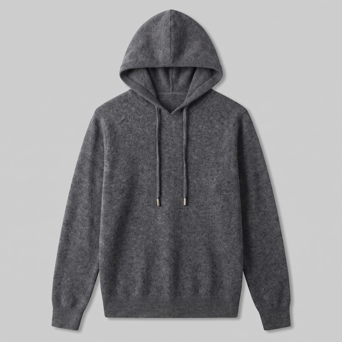 Herren Strick-Hoodie aus Wolle mit Kordelzug