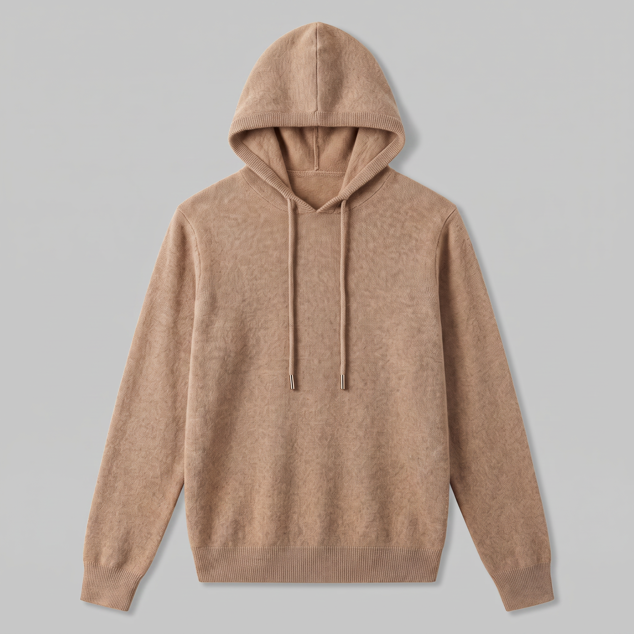 Herren Strick-Hoodie aus Wolle mit Kordelzug
