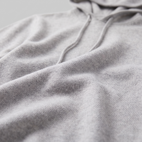 Herren Strick-Hoodie aus Wolle mit Kordelzug