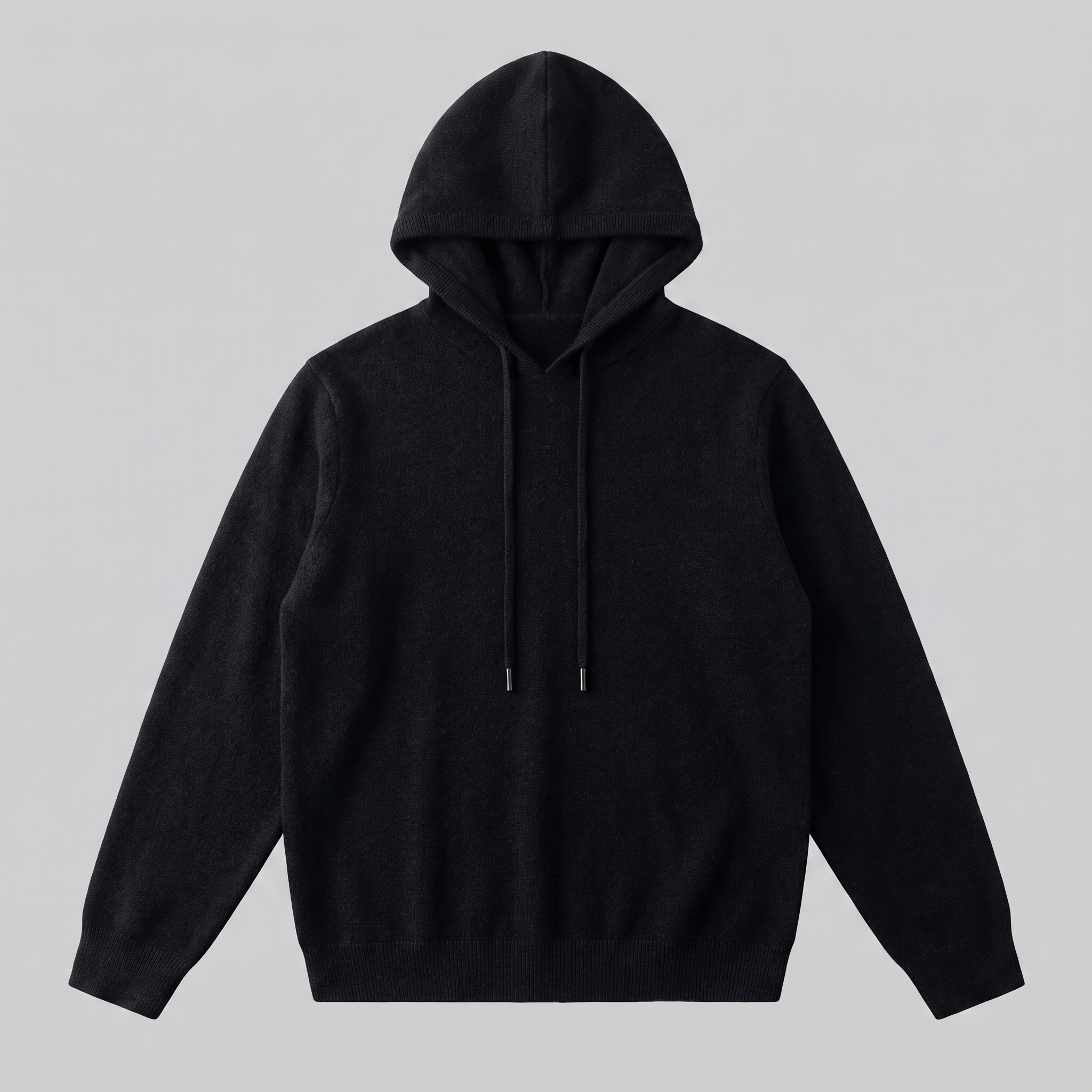 Herren Strick-Hoodie aus Wolle mit Kordelzug