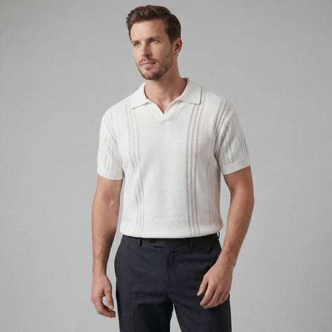 Herren Strick Polohemd