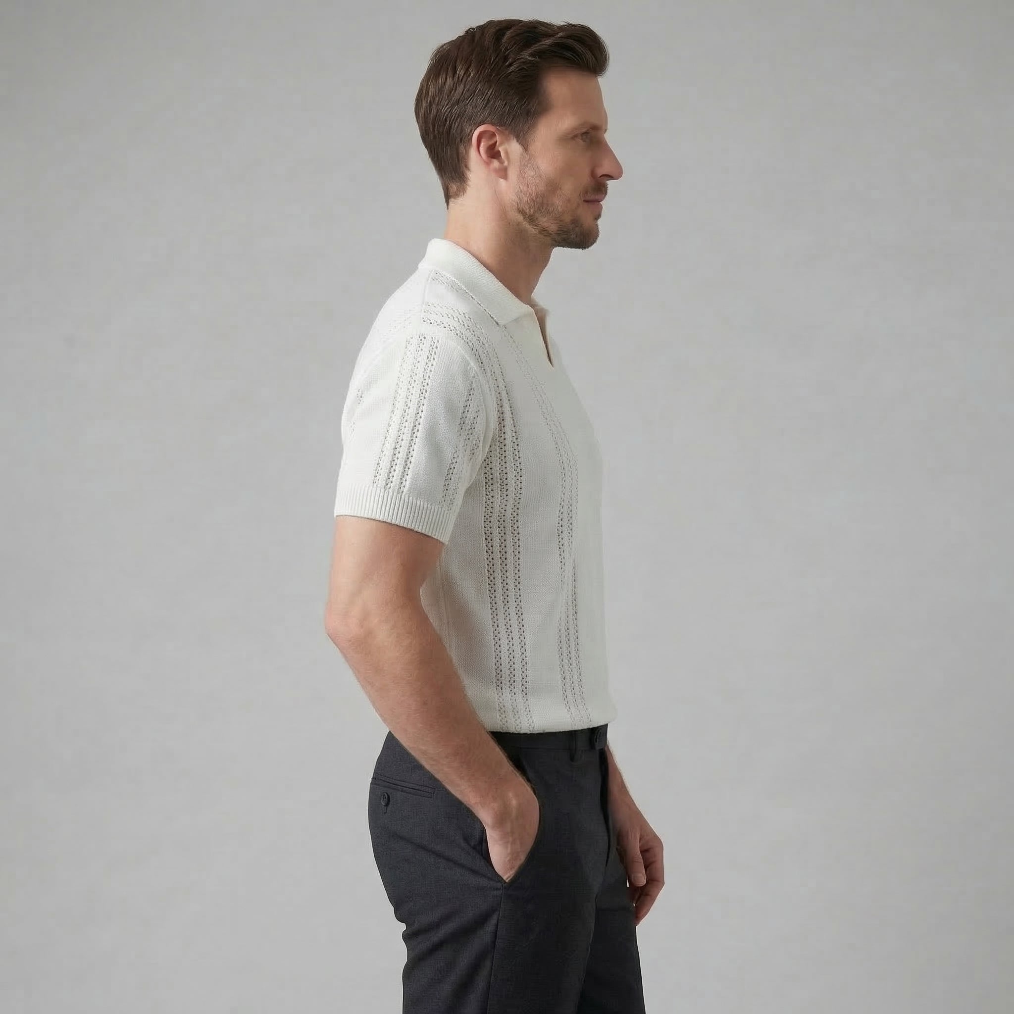 Herren Strick Polohemd
