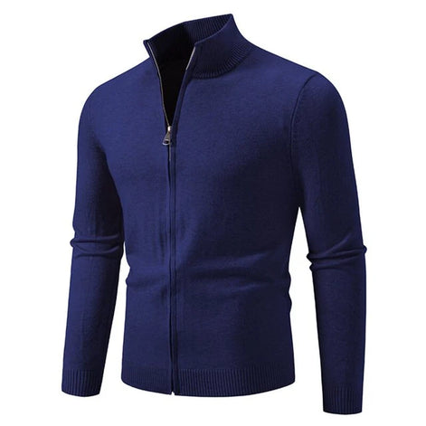 Herren Strickcardigan mit Reißverschluss und Stehkragen