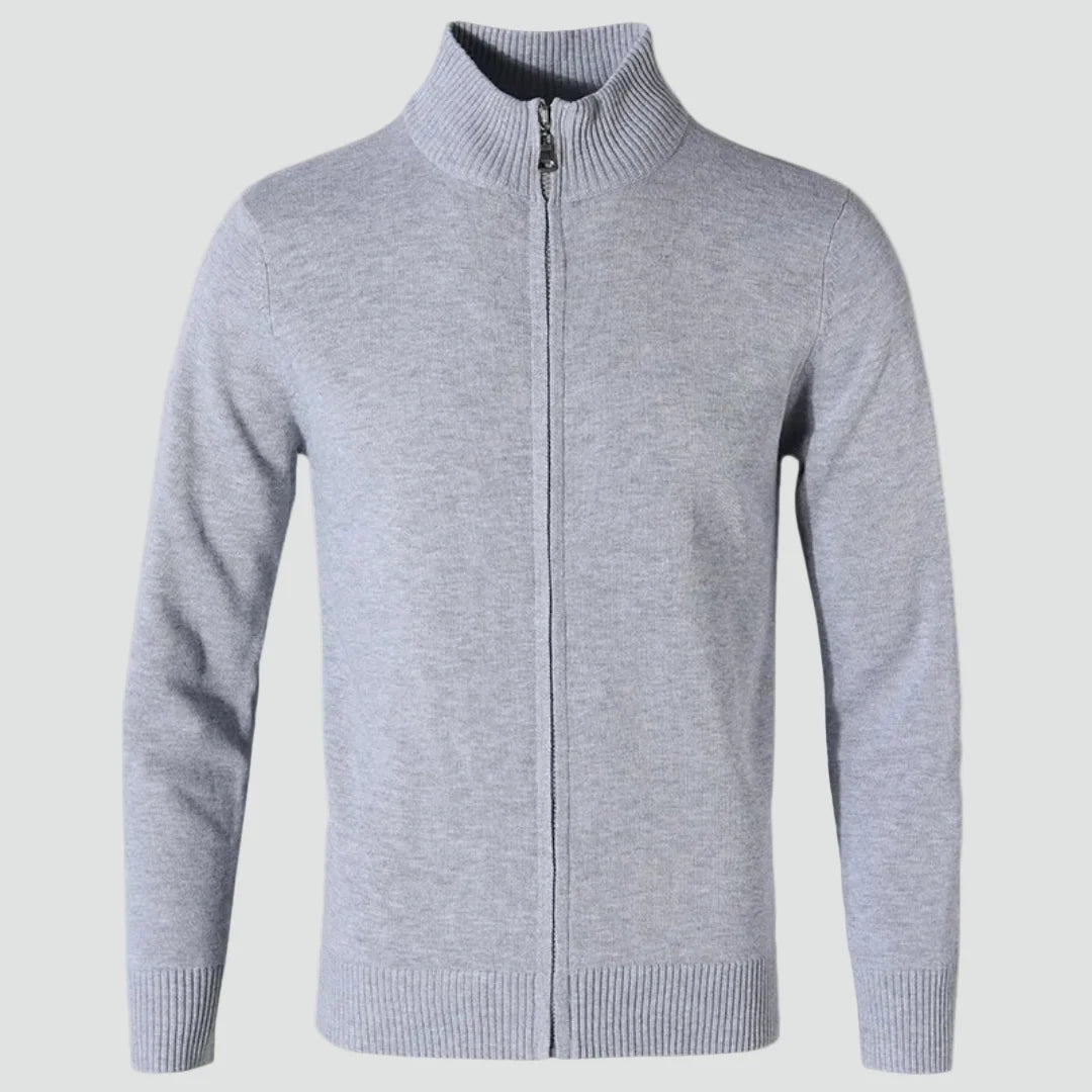 Herren Strickcardigan mit Reißverschluss und Stehkragen