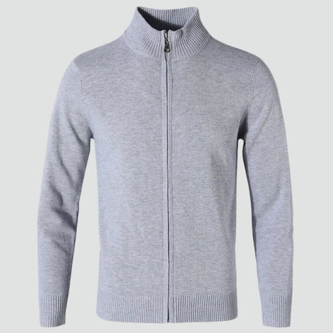 Herren Strickcardigan mit Reißverschluss und Stehkragen