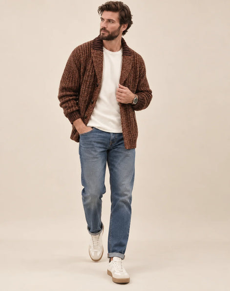 Herren Strickcardigan mit Schalkragen und Knöpfen