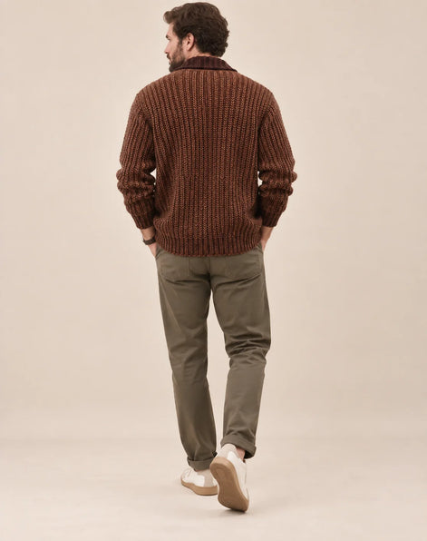 Herren Strickcardigan mit Schalkragen und Knöpfen