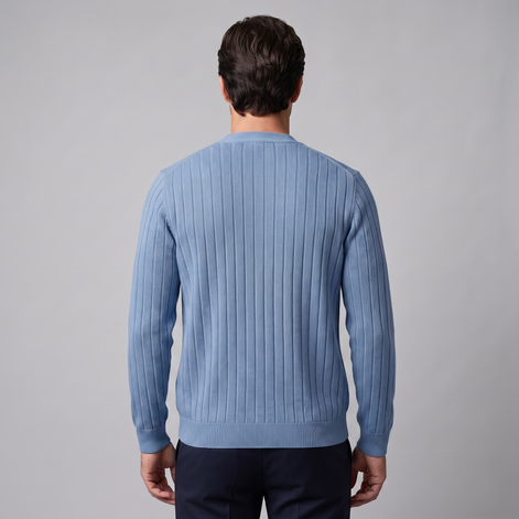 Herren Strickcardigan mit V-Ausschnitt und Rippstruktur