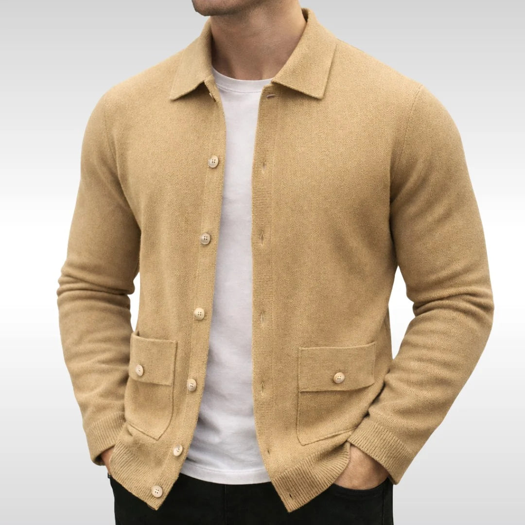 Herren Strickcardigan mit feiner Struktur