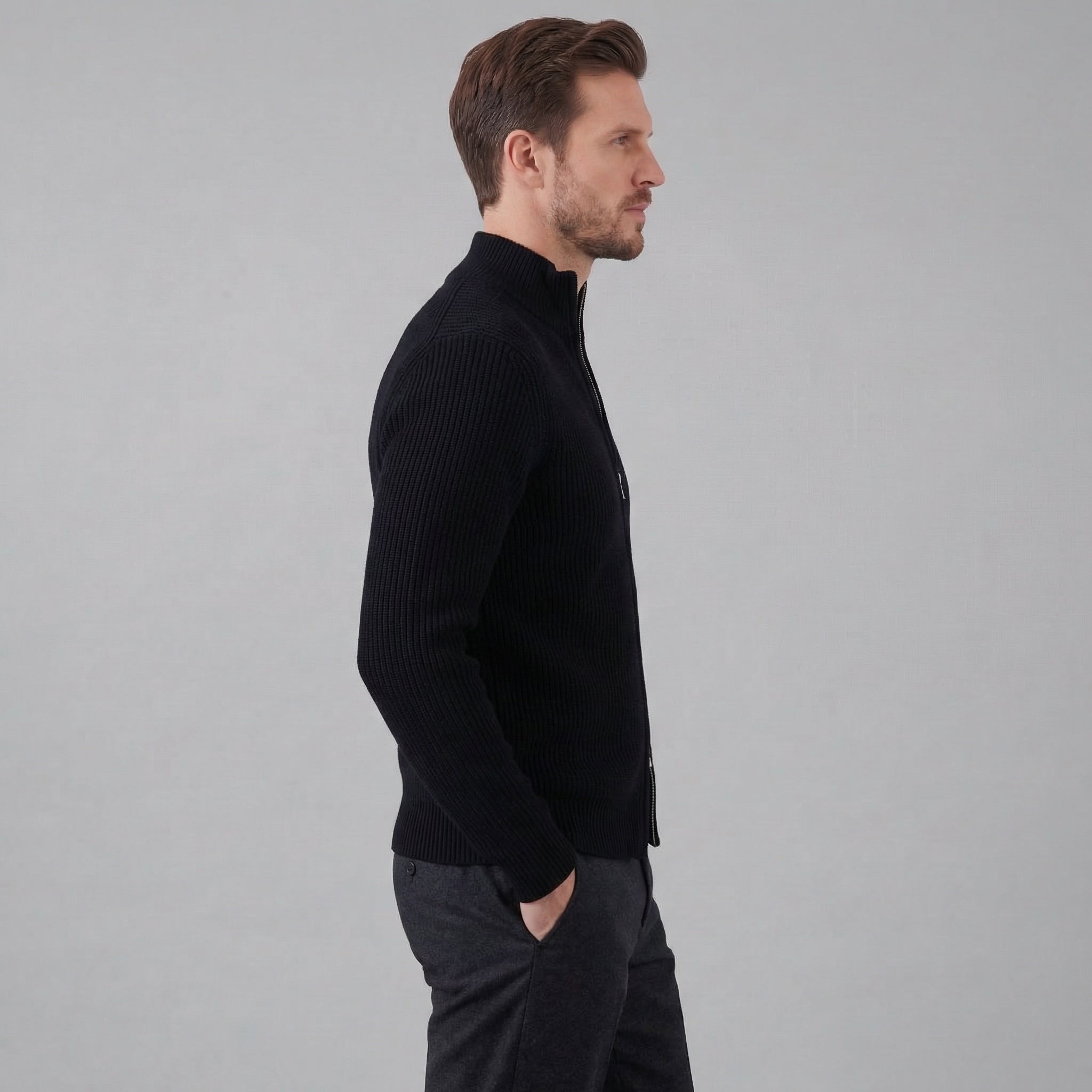 Herren Strickjacke Mit Reißverschluss