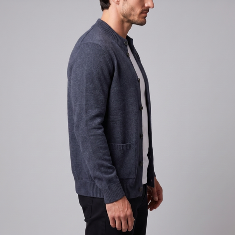 Herren Strickjacke aus Wolle mit Knopfleiste