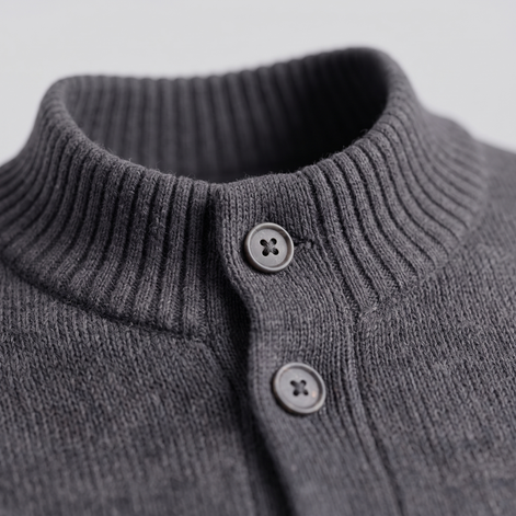 Herren Strickjacke aus Wolle mit Knopfleiste