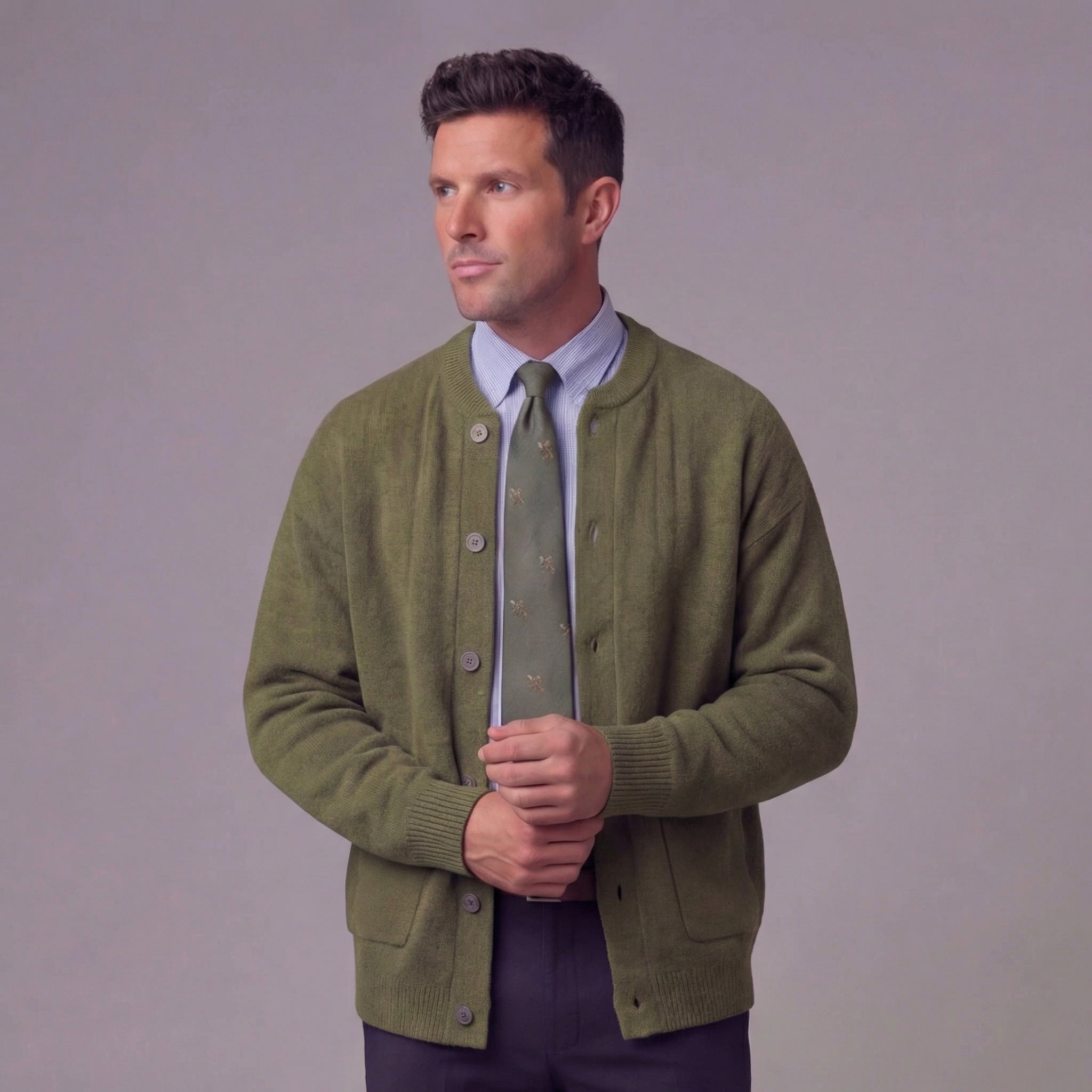 Herren-Strickjacke mit Knöpfen