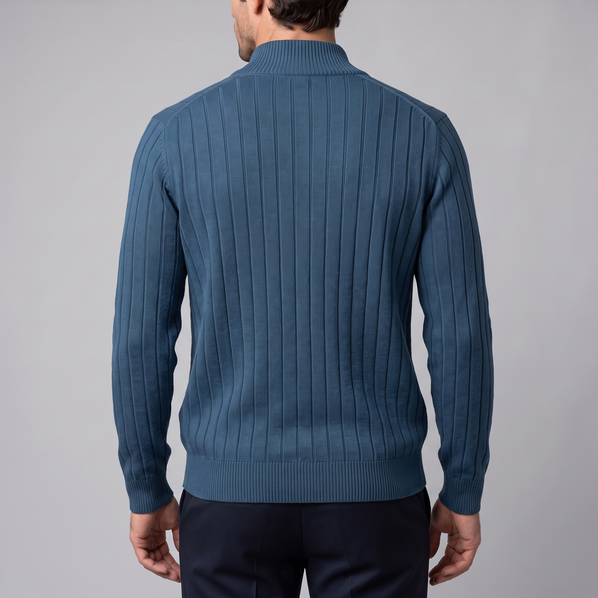 Herren Strickjacke mit Rautenmuster und durchgehendem Reissverschluss