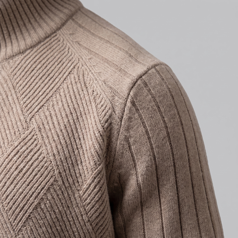 Herren Strickjacke mit Rautenmuster und durchgehendem Reissverschluss