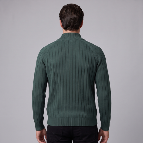 Herren Strickjacke mit Rautenmuster und durchgehendem Reissverschluss