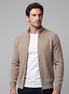 Herren Strickjacke mit Rautenmuster und durchgehendem Reissverschluss