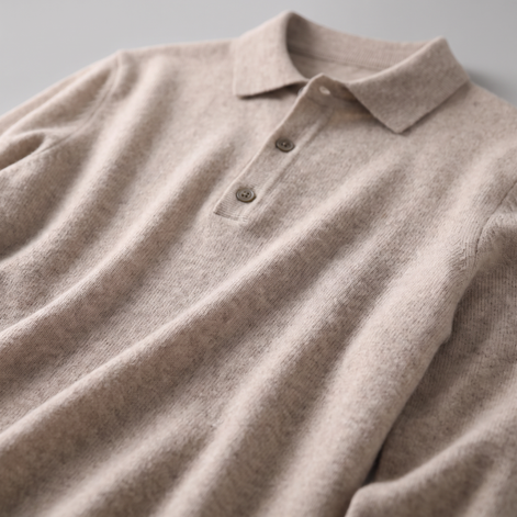 Herren Strickpullover aus Wolle mit Polokragen