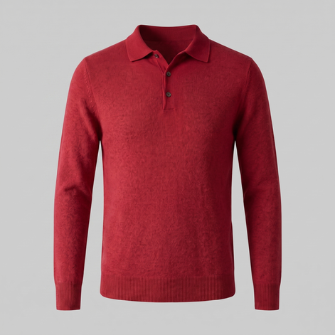 Herren Strickpullover aus Wolle mit Polokragen