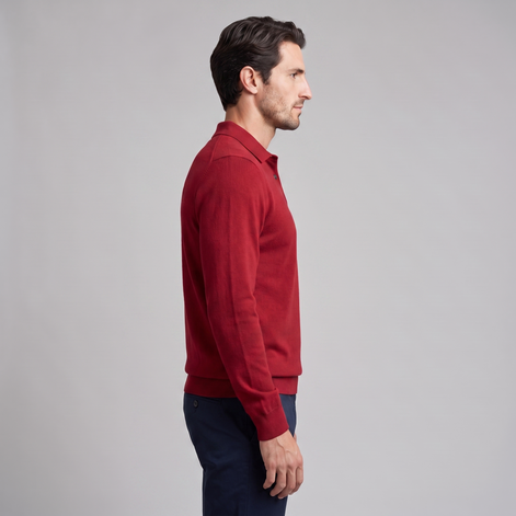 Herren Strickpullover aus Wolle mit Polokragen