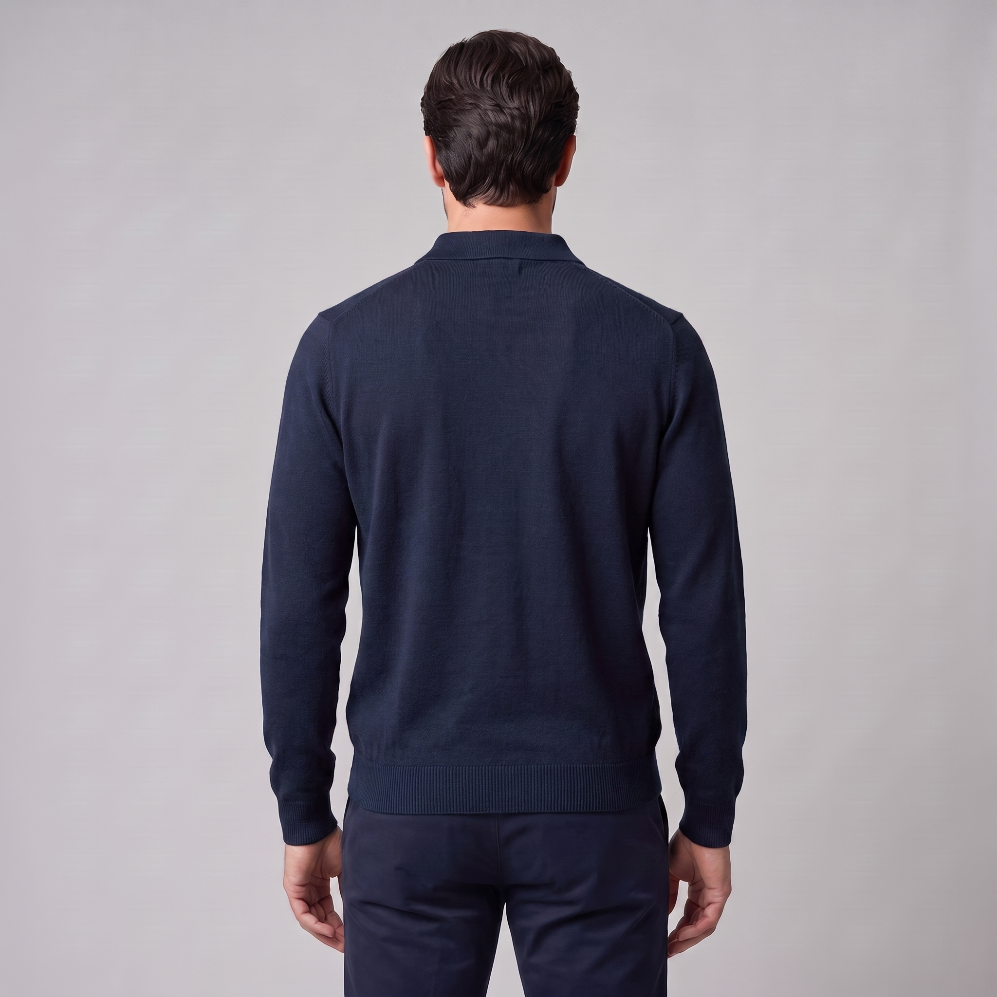 Herren Strickpullover aus Wolle mit Polokragen