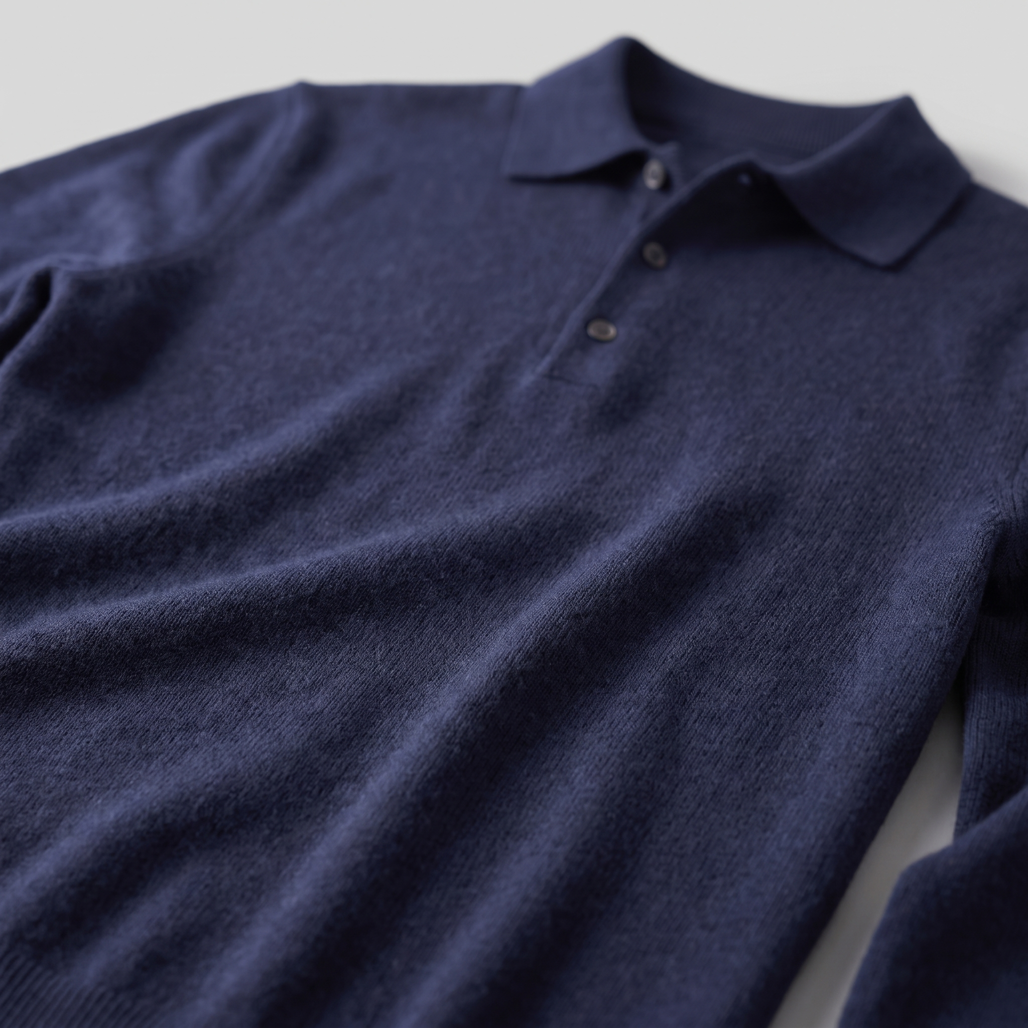 Herren Strickpullover aus Wolle mit Polokragen