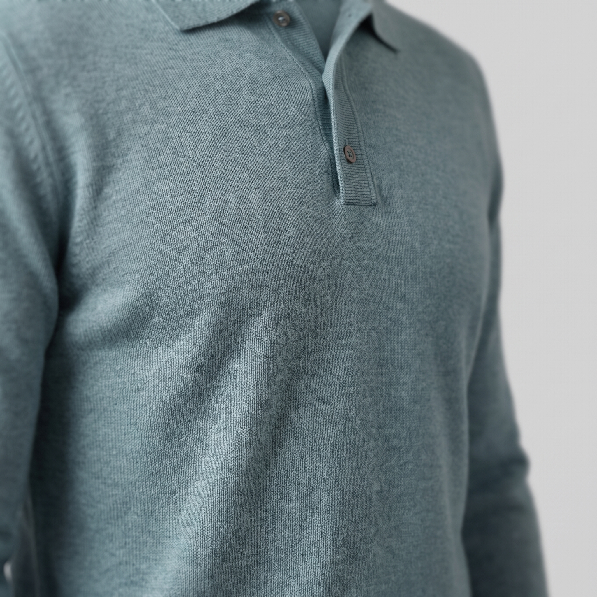Herren Strickpullover aus Wolle mit Polokragen