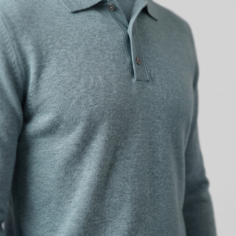 Herren Strickpullover aus Wolle mit Polokragen