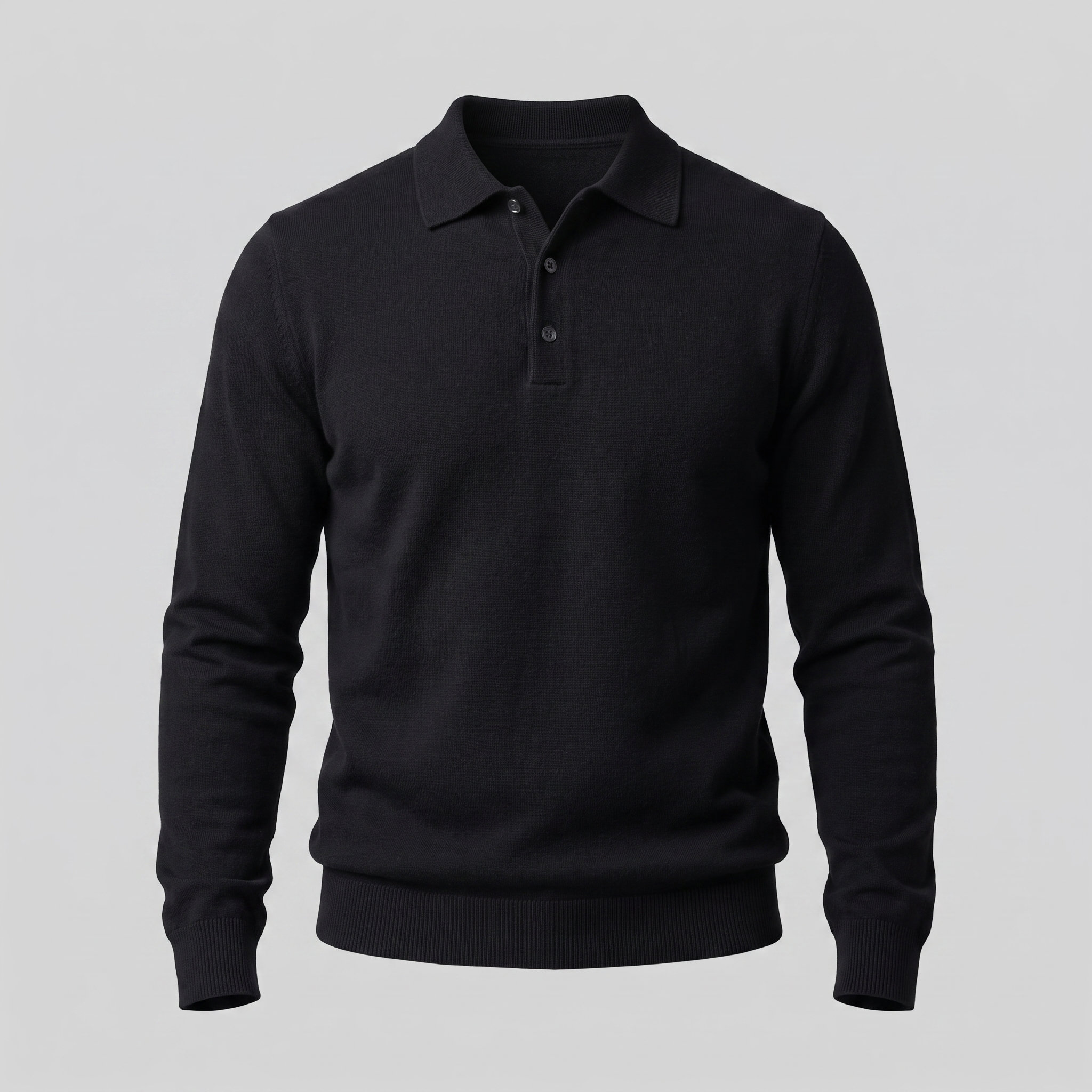 Herren Strickpullover aus Wolle mit Polokragen