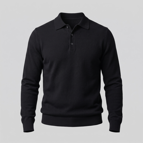 Herren Strickpullover aus Wolle mit Polokragen