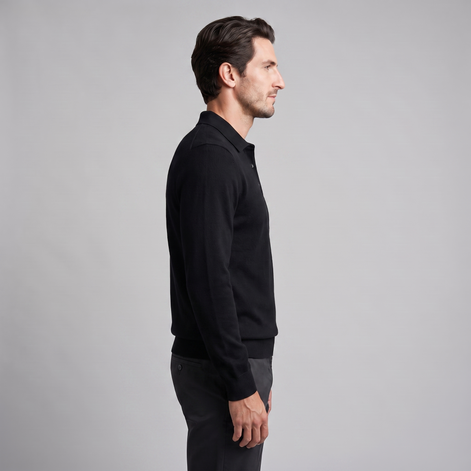 Herren Strickpullover aus Wolle mit Polokragen
