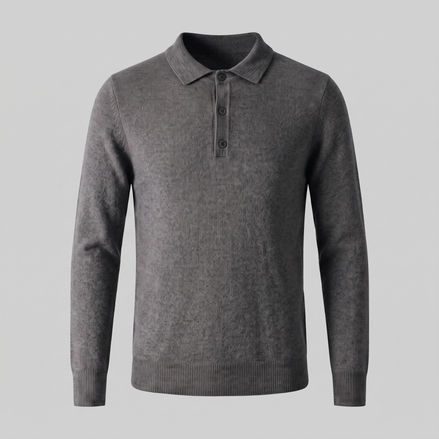 Herren Strickpullover aus Wolle mit Polokragen