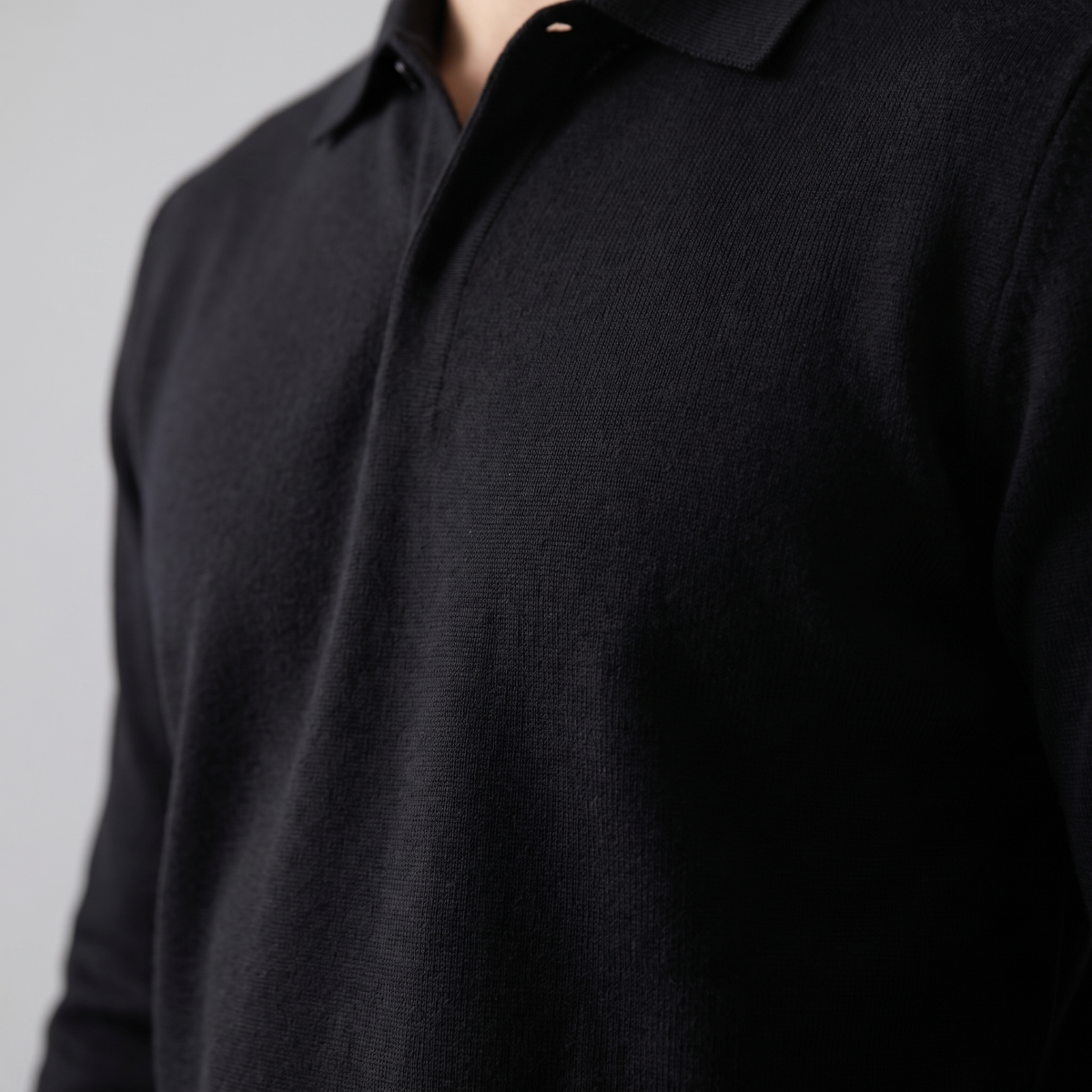Herren Strickpullover aus Wolle mit Polokragen