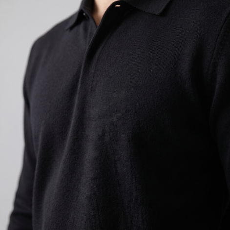 Herren Strickpullover aus Wolle mit Polokragen