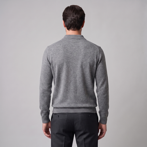 Herren Strickpullover aus Wolle mit Polokragen