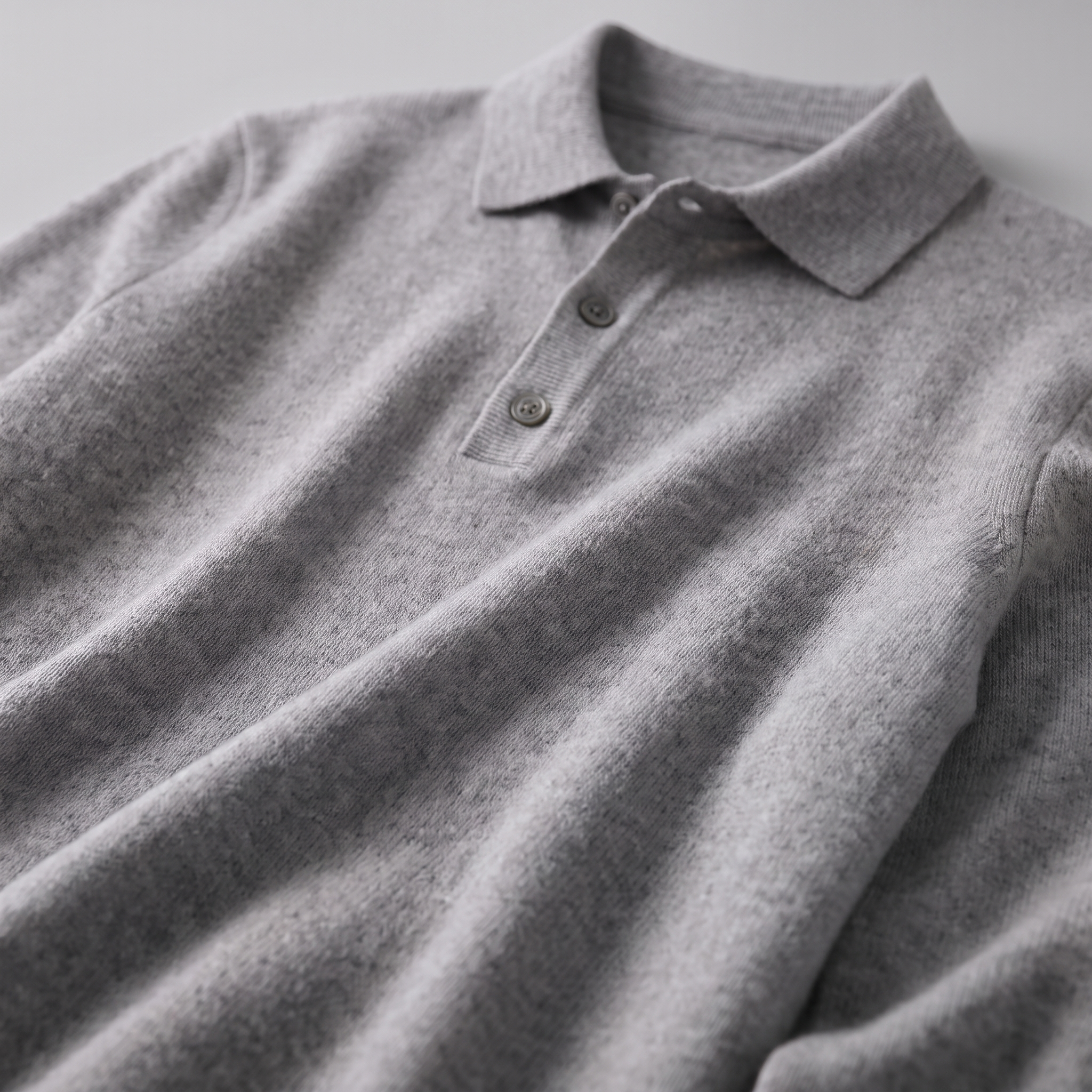 Herren Strickpullover aus Wolle mit Polokragen