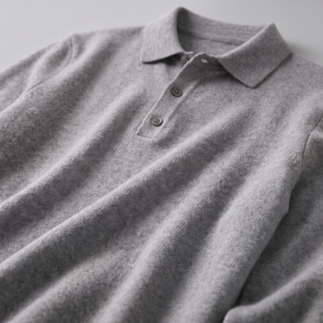 Herren Strickpullover aus Wolle mit Polokragen