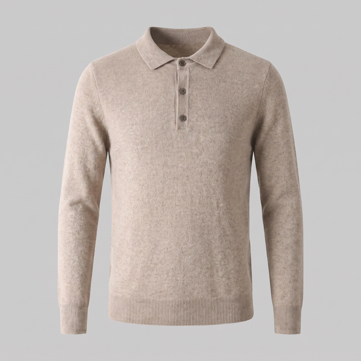 Herren Strickpullover aus Wolle mit Polokragen