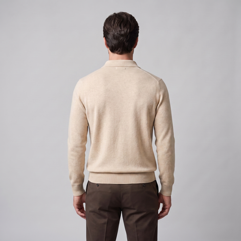 Herren Strickpullover aus Wolle mit Polokragen