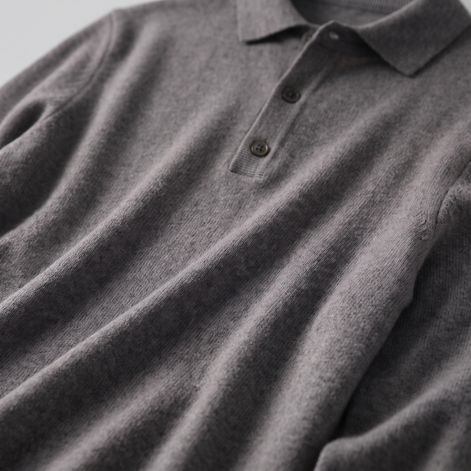 Herren Strickpullover aus Wolle mit Polokragen