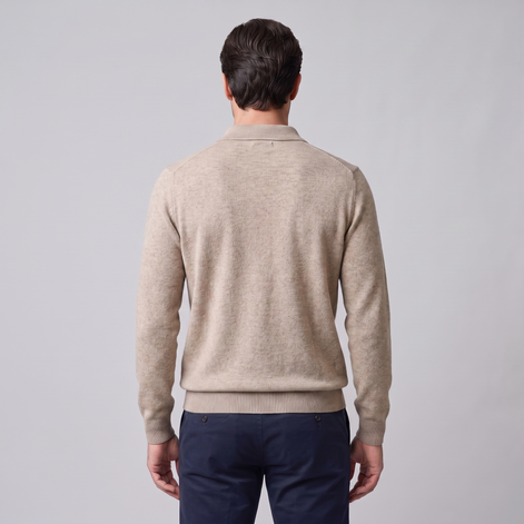 Herren Strickpullover aus Wolle mit Polokragen